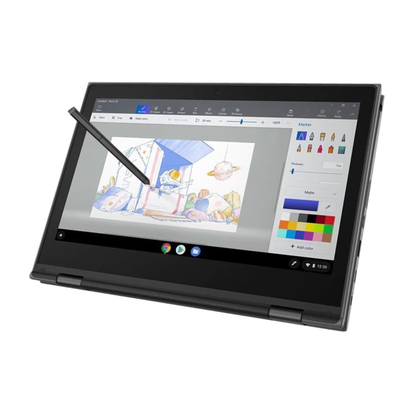 Refurbished Lenovo Chromebook 500e Gen2 11.6" Touch 4GB 32GB eMMC Celeron® N4120 1.1GHz ChromeOS, Black