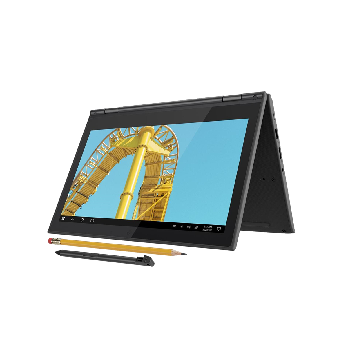 Lenovo 300e Winbook (2nd Gen) - 11.6" 2-in-1 Touch - 4GB RAM - 64GB eMMC - Windows 10 Pro - Black - Refurbished