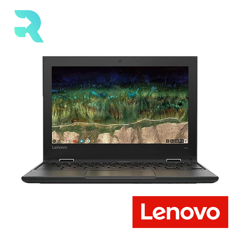 Refurbished Lenovo Chromebook 500e 11.6" Touchscreen Laptop Intel Celeron N4120 4GB RAM 32GB eMMC Black (Good Condition)
