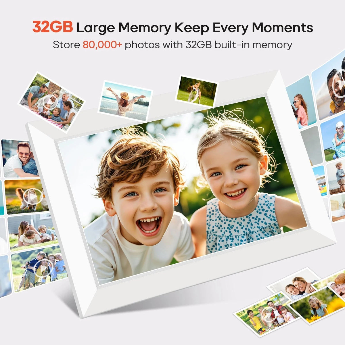 Miroir 10.1" Digital Photo Frame via Frameo App WiFi 32GB (New)