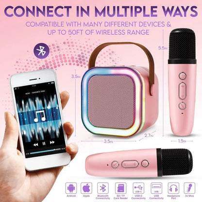 Stargo K12 Mini Karaoke Machine CC-1045-2-LPNK Bluetooth Light Pink (New)