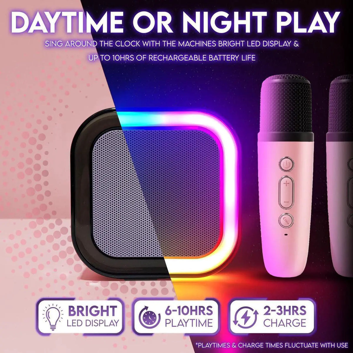Stargo K12 Mini Karaoke Machine CC-1045-2-LPNK Bluetooth Light Pink (New)