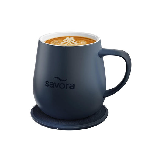 Savora IntelliHeat Heated Coffee Mug with Smart Sense Pad Slate Blue (New)