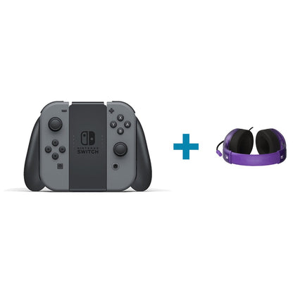 Refurbished Nintendo Switch Hybrid Gaming Console HAC-001 32GB Wi-Fi Black Hybrid Gaming Console + Turtle Beach Airlite Fit Wired Gaming Headset Purple Bundle