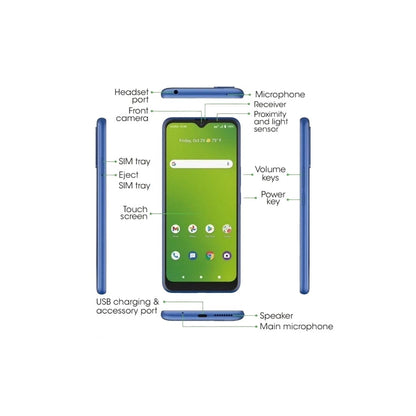 Refurbished Cricket Dream 5G EC211001 6.5" 64GB 4GB RAM Unlocked Blue (Like New)