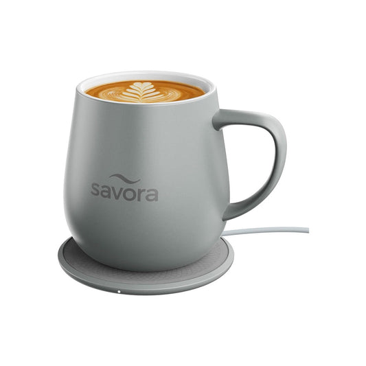 Savora IntelliHeat Heated Coffee Mug with Smart Sense Pad Charcoal (New)