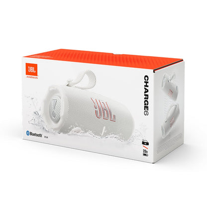 JBL Charge 6 Portable Bluetooth Speaker White Excellent Condition