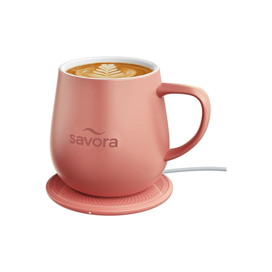 Savora IntelliHeat Heated Coffee Mug with Smart Sense Pad Dusty Rose (New)