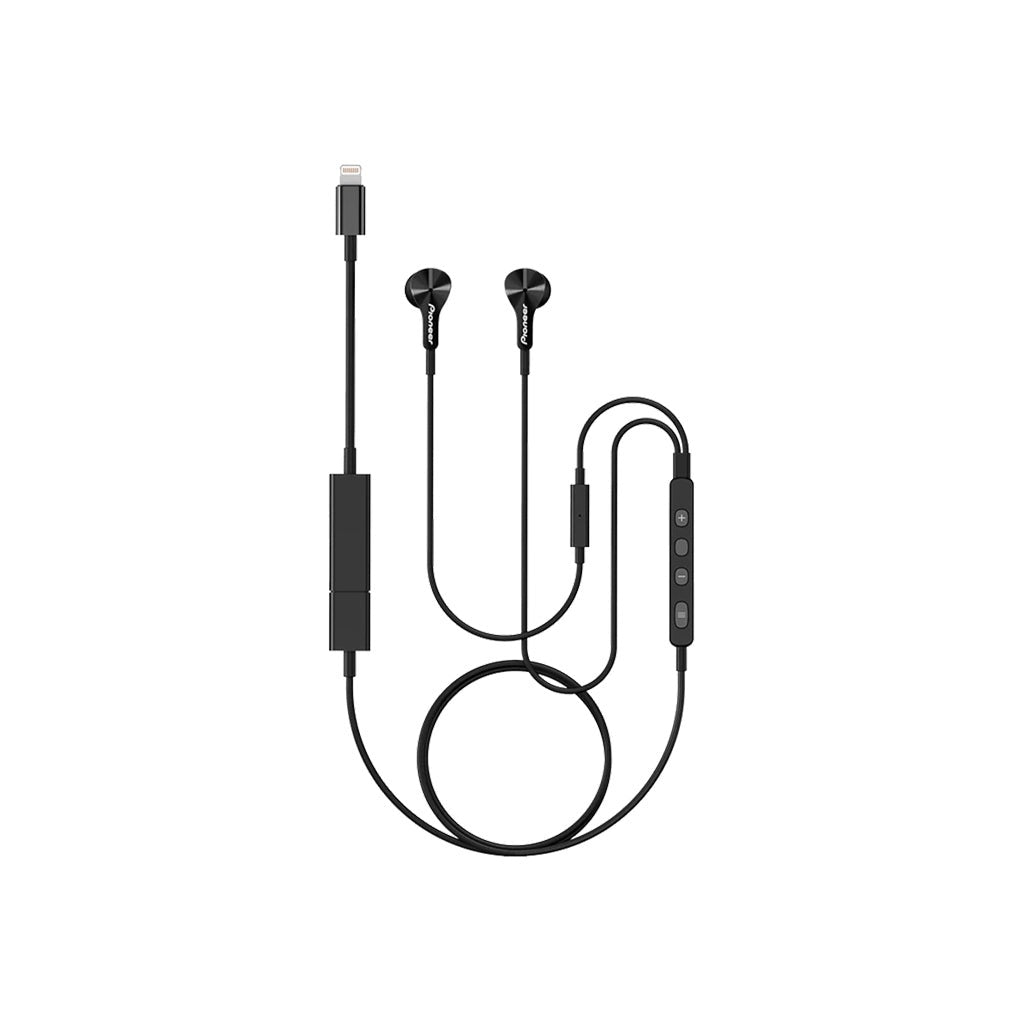 Pioneer Rayz Pro Lightning Earphones Onyx/Black Like New Condition SE-LTC7R-B(B)